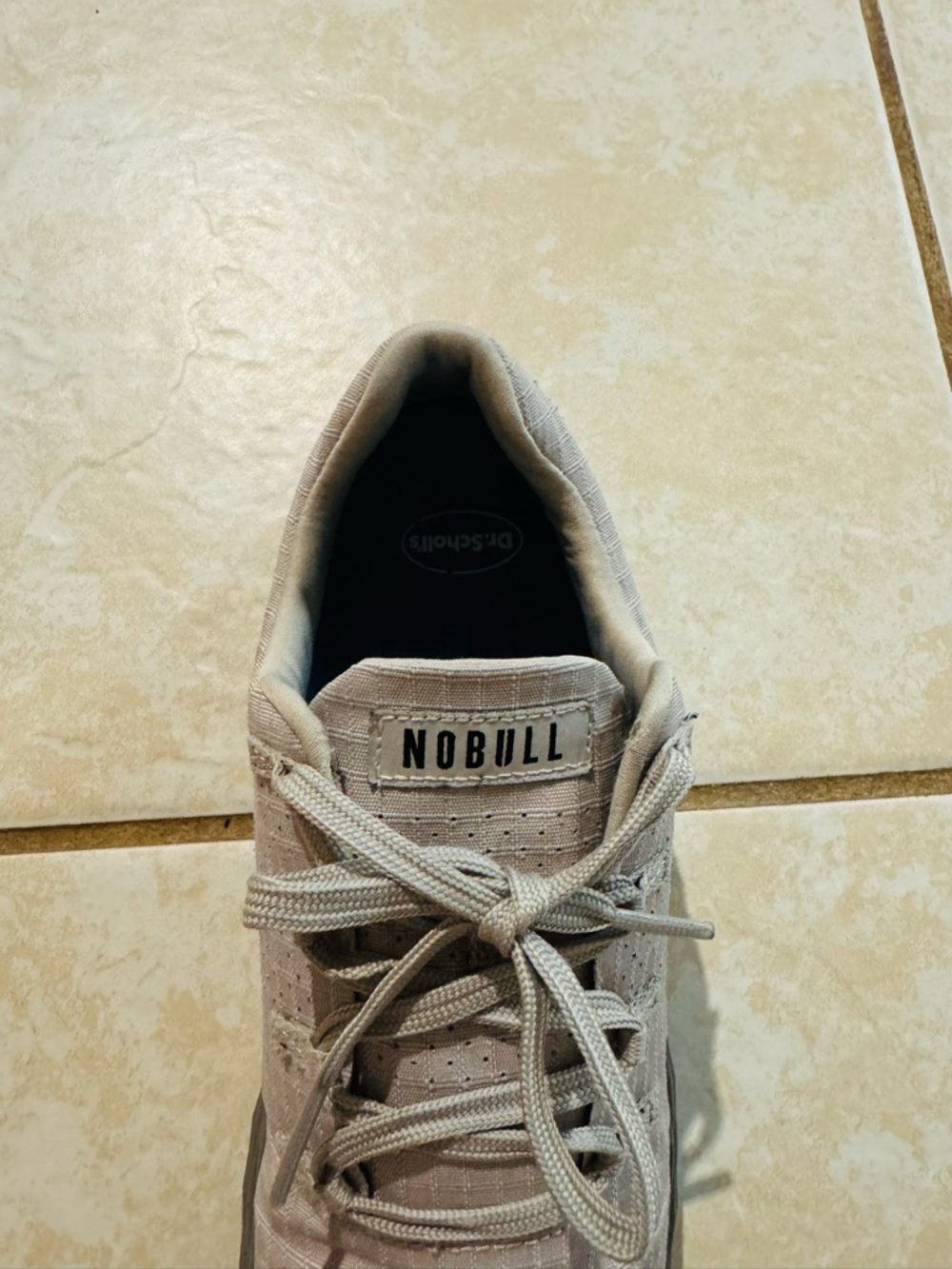 NOBULL Beige Knit Trainer with Blue Insole - Picture 6 of 8